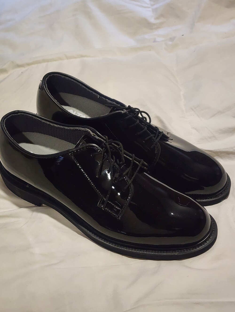 Men's New Altama 9.5 Black Patent Lace-Up Military Dress Shoes